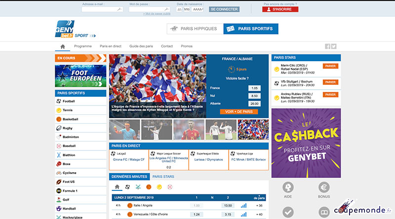 genybet accueil